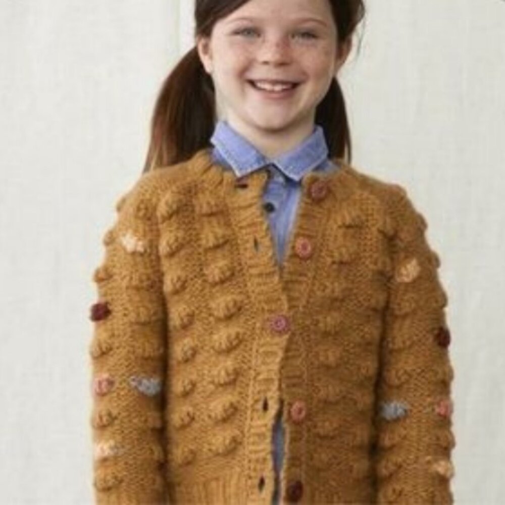 Matilda Jane Shelly Pom Pom Bubble Knit Cardigan Sweater
